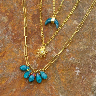 Sun Moon Star Apatite Necklace-Your Soul Place